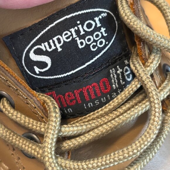 Superior Boot Co Lace Up Duck Shoes Brown  Size 9 Plaid Lined Waterproof Outdoor - Picture 9 of 10